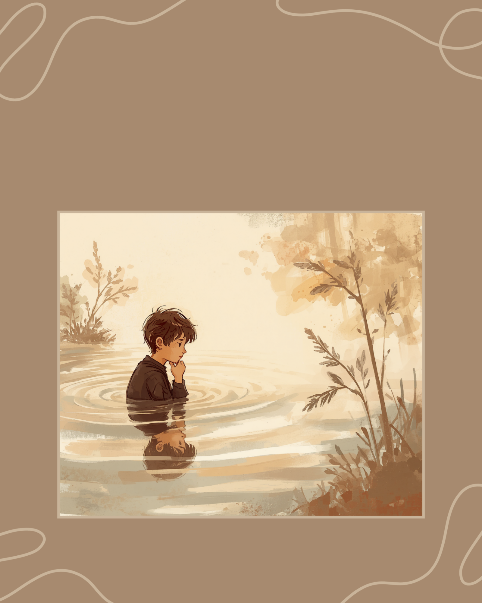 Illustrazione simbolica di una persona che osserva il proprio riflesso nell'acqua, per capire se soffri di ansia