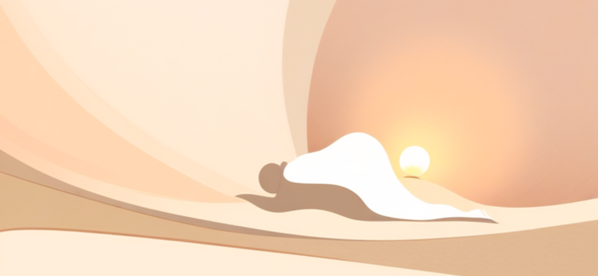 Illustrazione simbolica della depressione, una figura avvolta in un'ombra morbida con una luce calda vicina