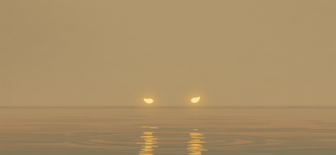 Illustrazione simbolica dell'EMDR, due piccole luci che si muovono delicatamente sopra un'acqua calma