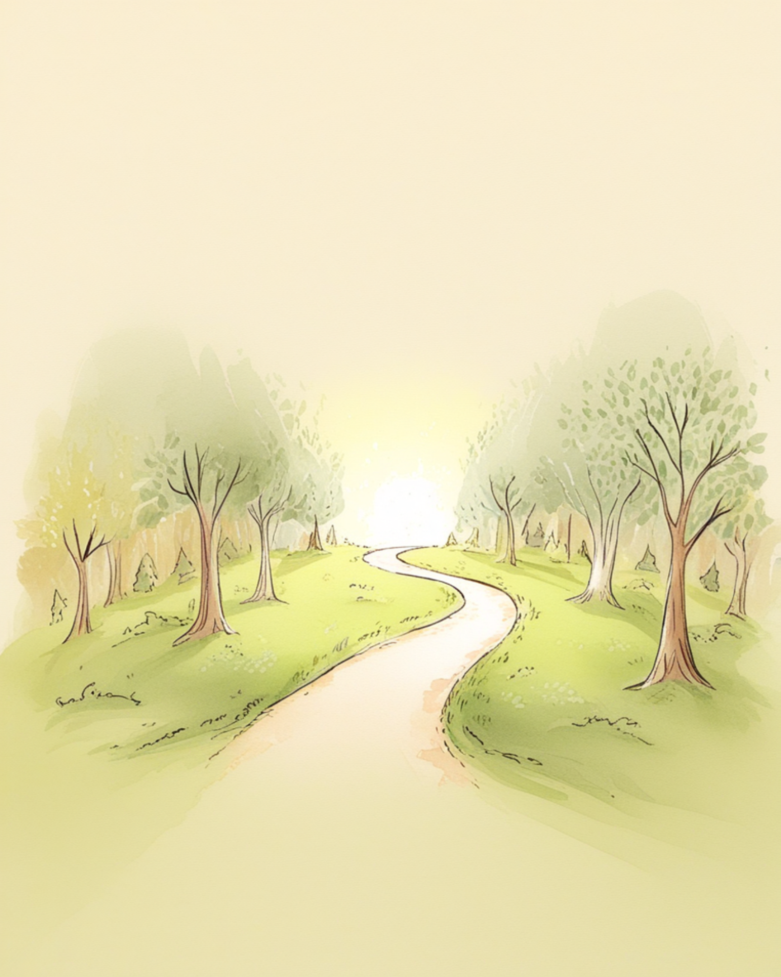 Illustrazione simbolica di quanto dura una psicoterapia, un sentiero nel bosco che si apre in una radura soleggiata