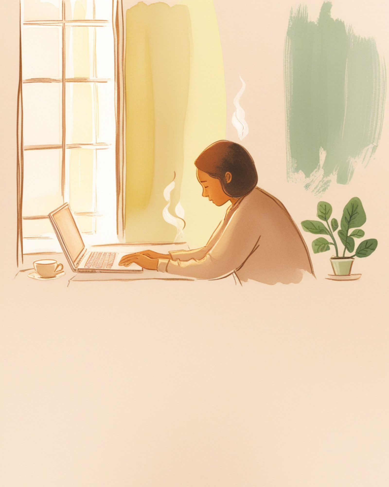 Stress lavoro Firenze: illustrazione di una persona che trova calma dopo il lavoro